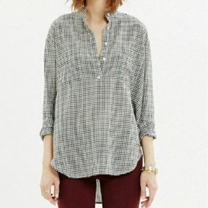Madewell Popover Plaid Flannel Blouse